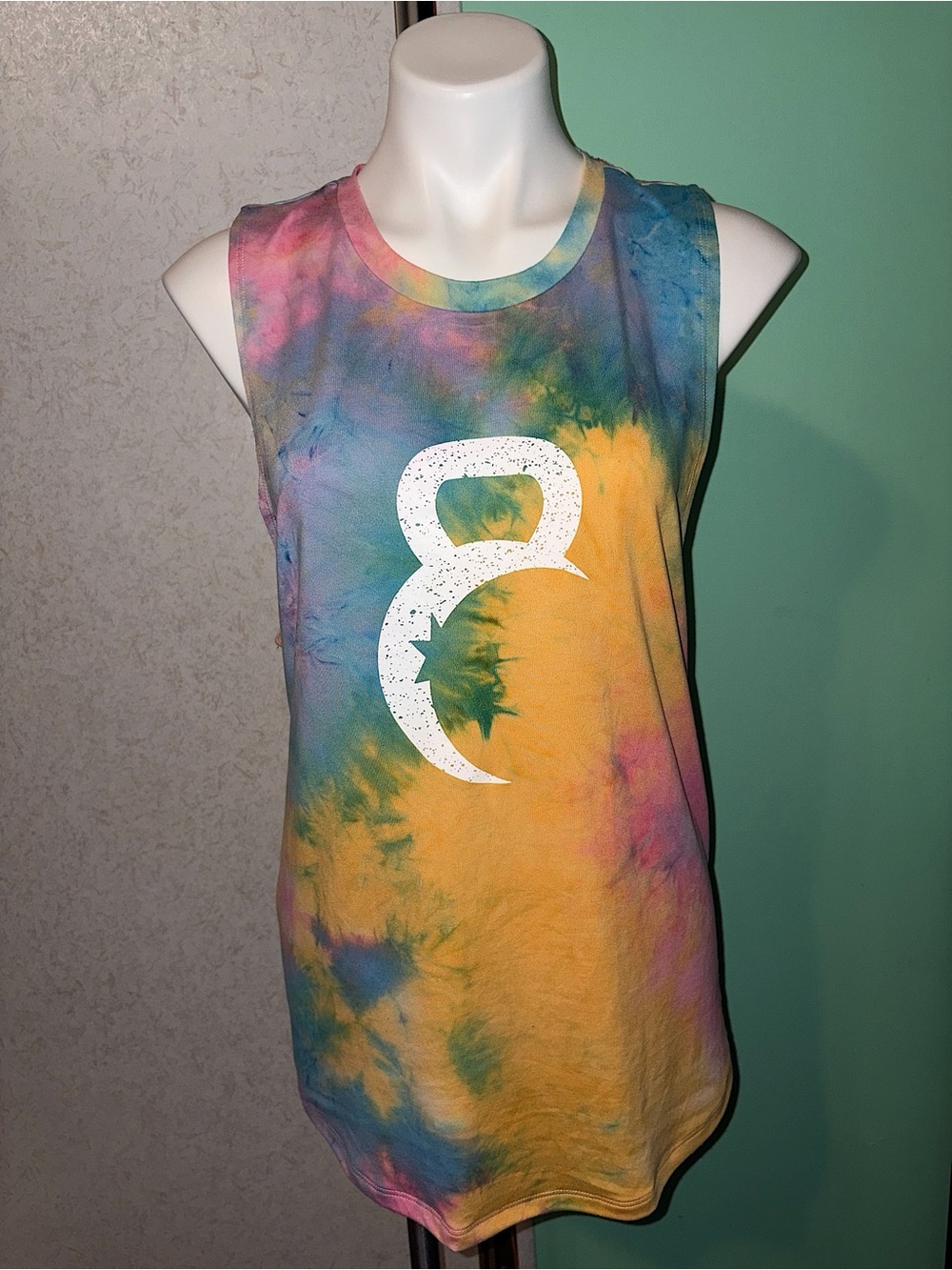 Zyia Active Tie-Dye Sleeveless Graphic Tank Top